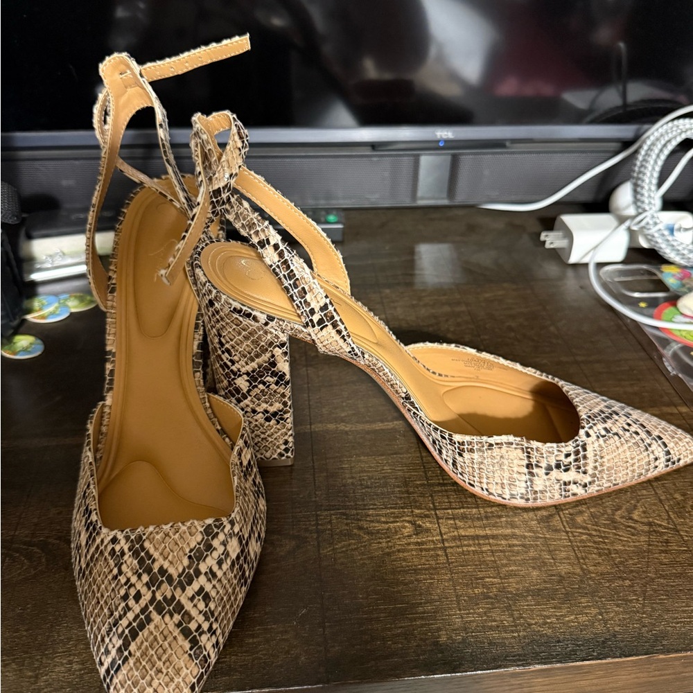 Snakeskin Patterned Women's Heels